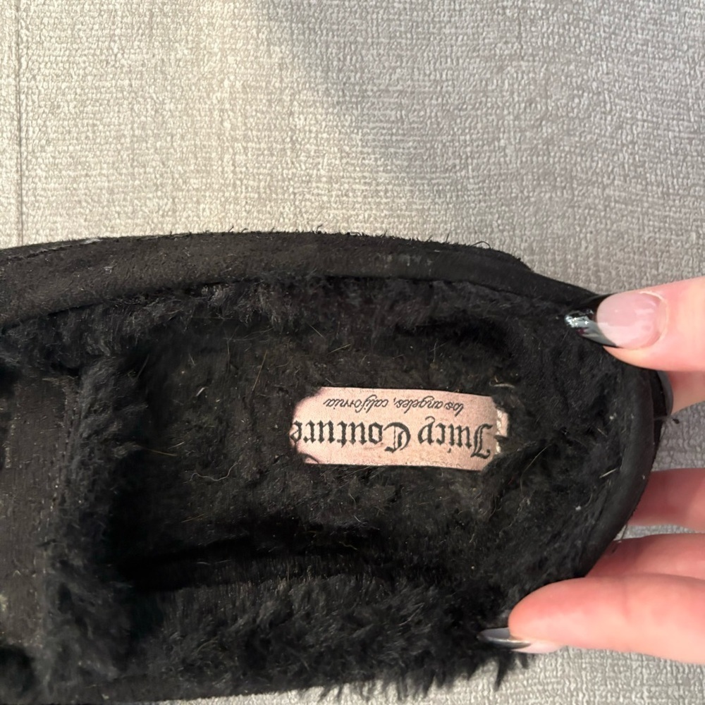 Juicy Couture Black Suede Slippers 7 - Picture 2 of 4